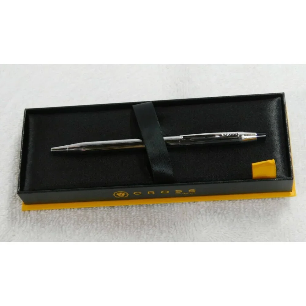 Cross Classic Ballpoint Pen Century Lustrous Chrome Twist Action 3502 Boxed New